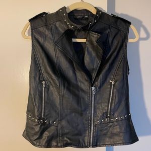 Allen B Faux Leather Vest, size Small